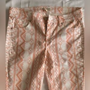 Love Fire Orange and White Patterned Jeans